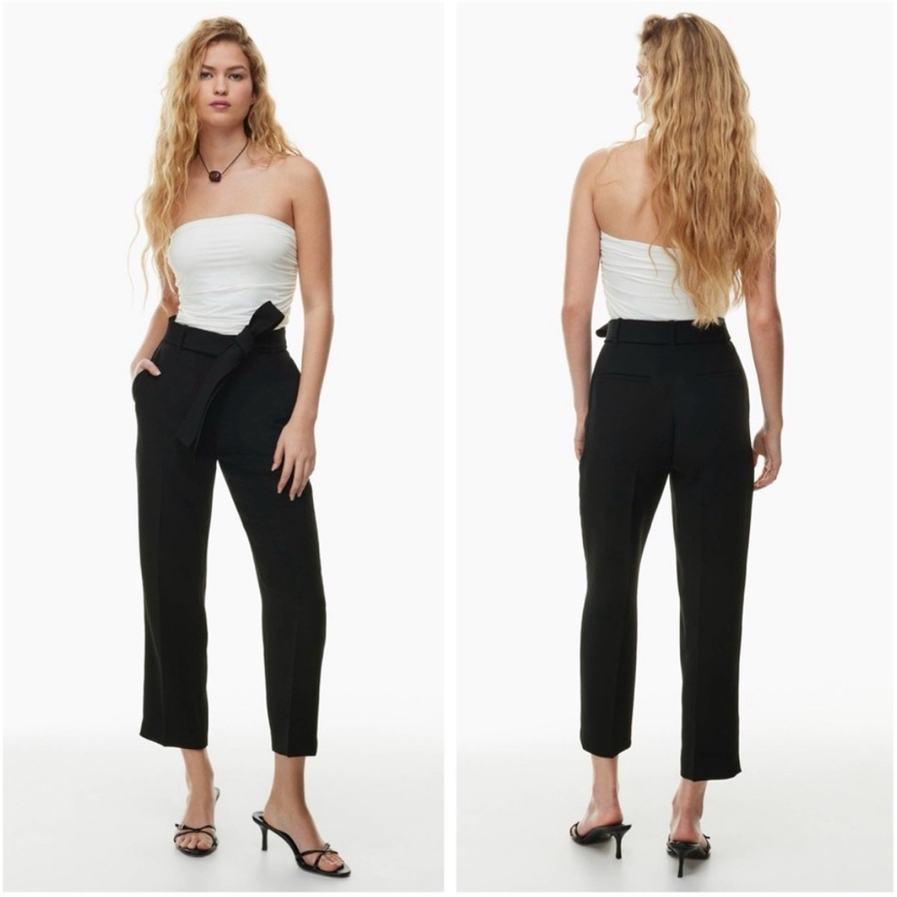 Aritzia Wilfred Tie-Front Pant High-waisted belted pants Sz 6